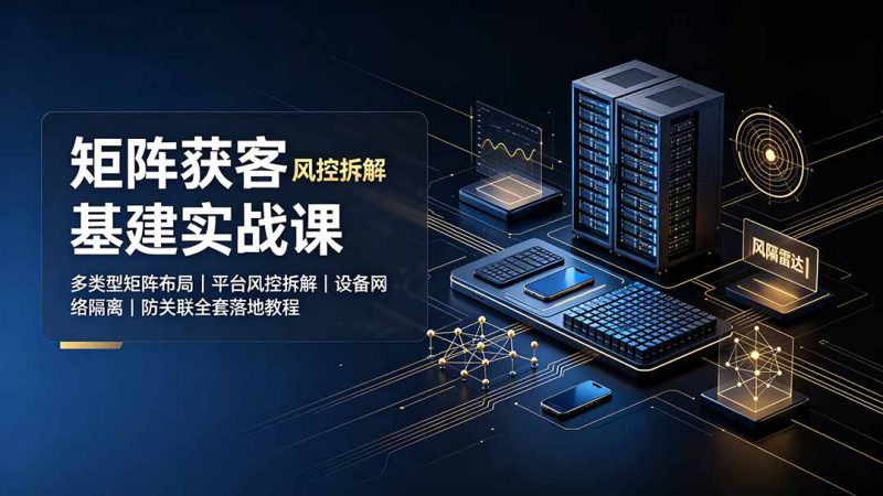 矩阵获客基建实战课：多类型矩阵布局｜平台风控拆解｜设备网络隔离｜防关联全套落地教程-玻哥网络技术工作室