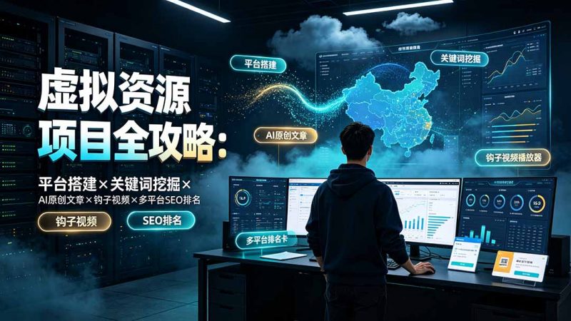 虚拟资源项目全攻略：平台搭建×关键词挖掘×AI原创文章×钩子视频×多平台SEO排名-玻哥网络技术工作室