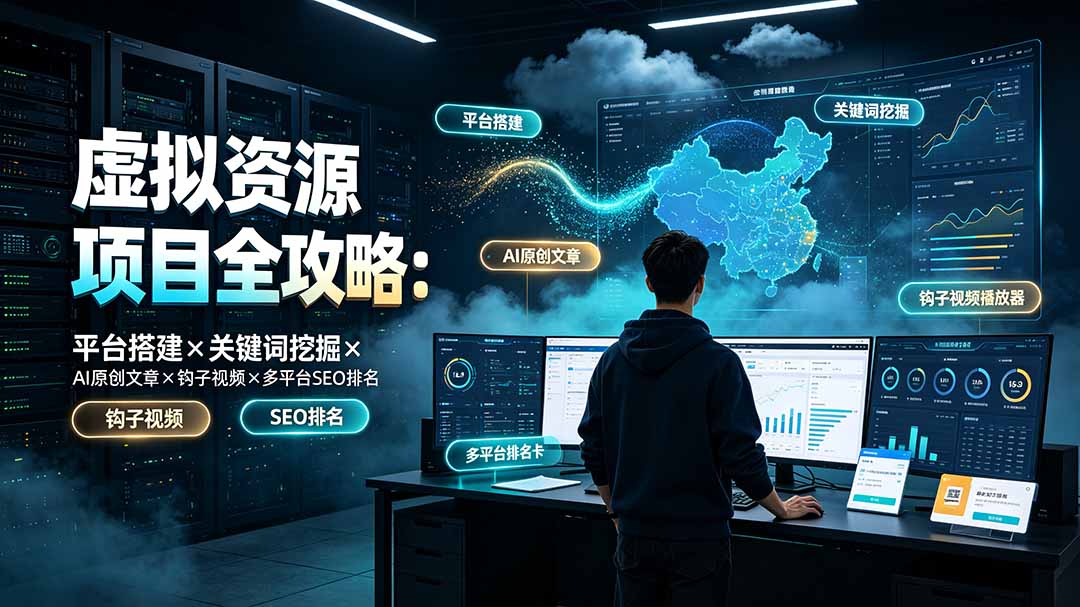 图片[1]-虚拟资源项目全攻略：平台搭建×关键词挖掘×AI原创文章×钩子视频×多平台SEO排名-玻哥网络技术工作室