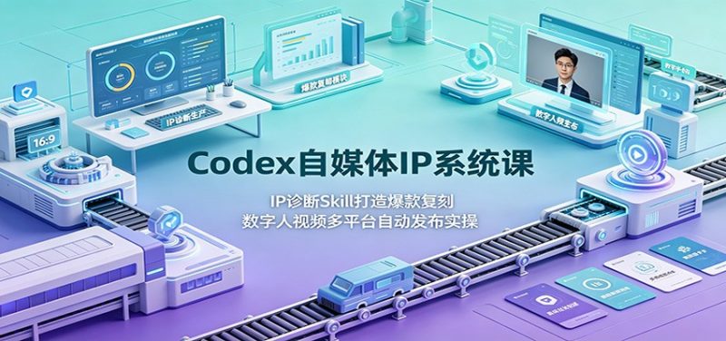 Codex自媒体IP系统课：IP诊断Skill打造爆款复刻，数字人视频多平台自动发布实操-玻哥网络技术工作室