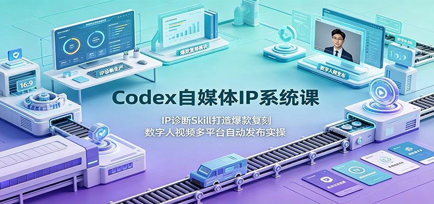 图片[1]-Codex自媒体IP系统课：IP诊断Skill打造爆款复刻，数字人视频多平台自动发布实操-玻哥网络技术工作室