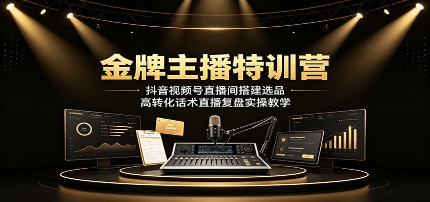 图片[1]-金牌主播特训营：抖音视频号直播间搭建选品，高转化话术直播复盘实操教学-玻哥网络技术工作室