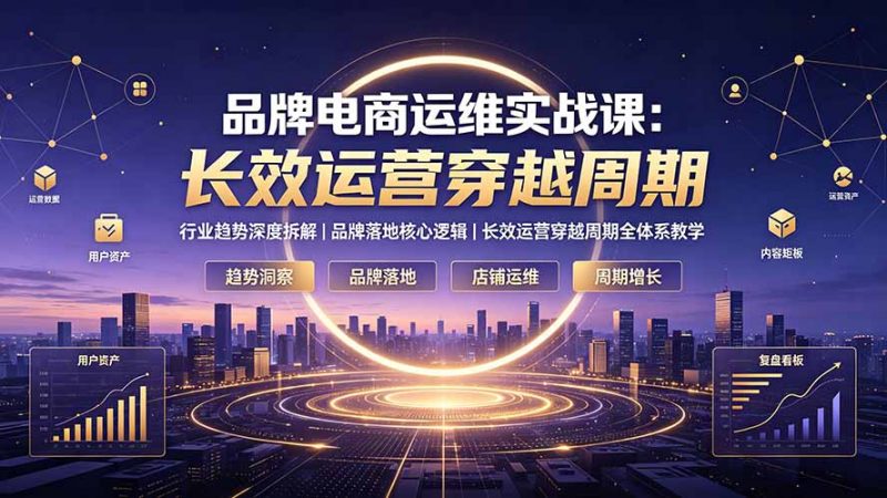 品牌电商运维实战课：行业趋势深度拆解｜品牌落地核心逻辑｜长效运营穿越周期全体系教学-玻哥网络技术工作室