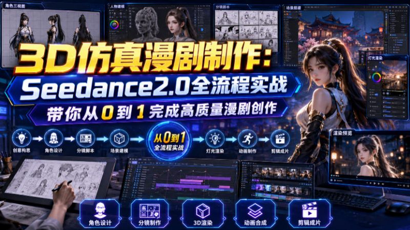3D仿真漫剧制作：Seedance2.0全流程实战，带你从0到1完成高质量漫剧创作-玻哥网络技术工作室