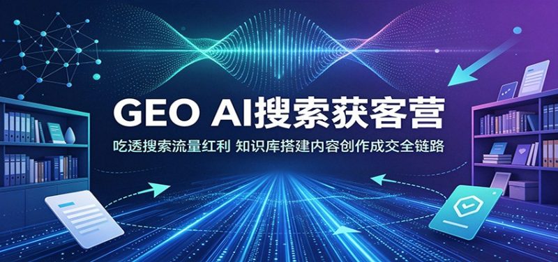 GEO AI搜索获客营：吃透搜索流量红利，知识库搭建内容创作成交全链路-玻哥网络技术工作室