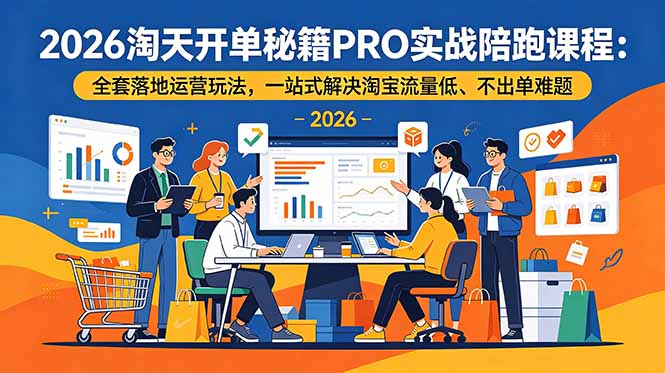 2026淘天开单秘籍PRO实战陪跑课程-更新：全套落地运营玩法，一站式解决淘宝流量低、不出单难题-玻哥网络技术工作室