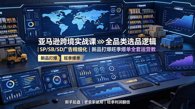 亚马逊跨境实战课：全品类选品逻辑｜SP/SB/SD广告精细化｜新品打爆旺季爆单全套运营教程-玻哥网络技术工作室