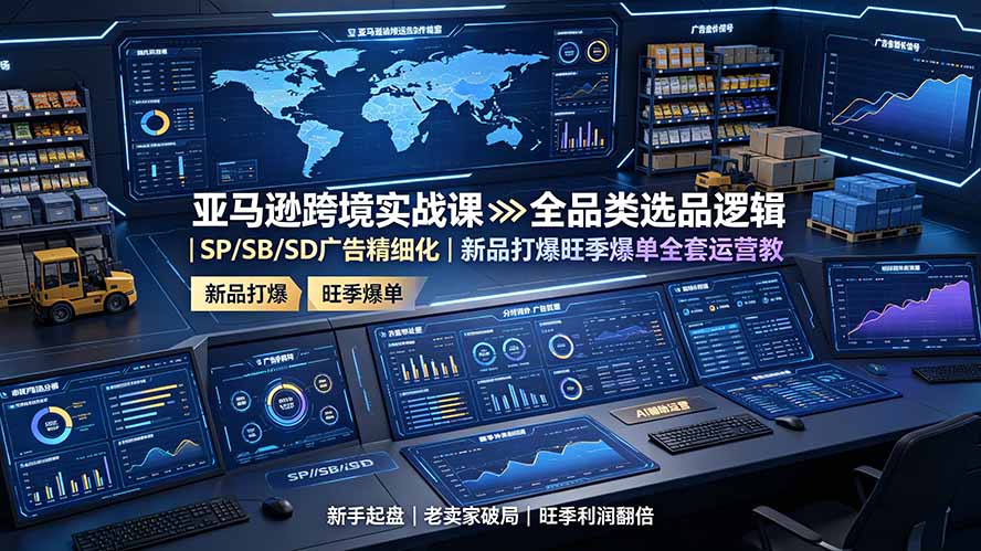 图片[1]-亚马逊跨境实战课：全品类选品逻辑｜SP/SB/SD广告精细化｜新品打爆旺季爆单全套运营教程-玻哥网络技术工作室