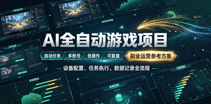 AI全自动游戏躺賺副业：日入几百，稳定运行三年的项目！【揭秘】-玻哥网络技术工作室