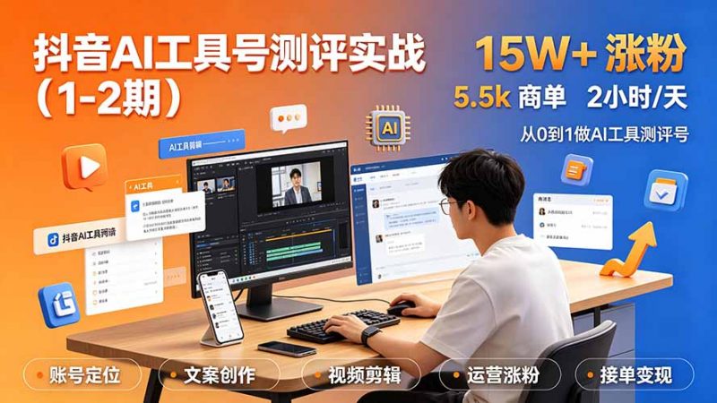 抖音AI工具号测评实战(1-2期-玻哥网络技术工作室