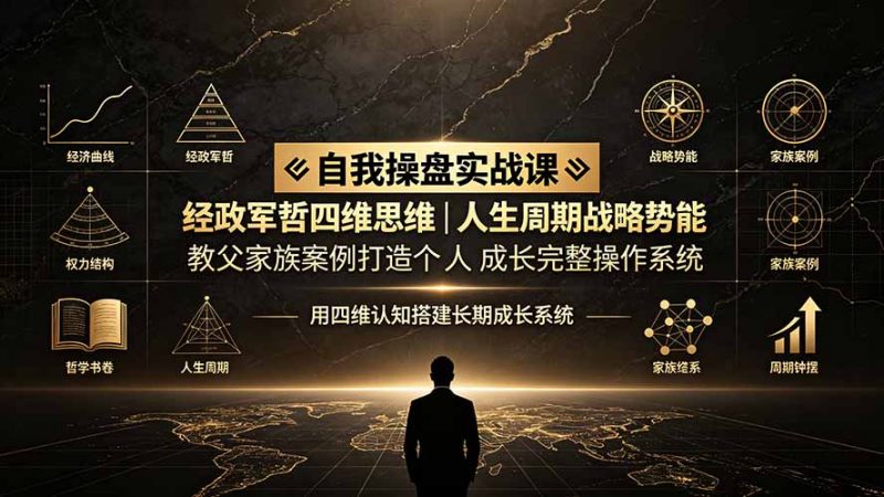 自我操盘实战课：经政军哲四维思维｜人生周期战略势能｜教父家族案例打造个人成长完整操作系统-玻哥网络技术工作室