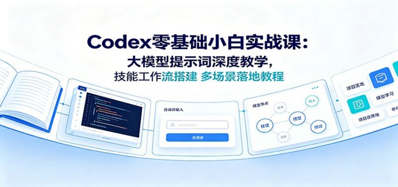 Codex零基础小白实战课：大模型提示词深度教学，技能工作流搭建多场景落地教程-玻哥网络技术工作室