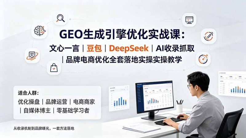 GEO生成引擎优化实战课：文心一言｜豆包｜DeepSeek｜AI收录抓取｜品牌电商优化全套落地实操教学-玻哥网络技术工作室