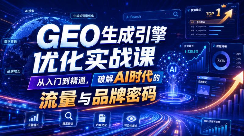 GEO生成引擎优化实战课，从入门到精通，破解AI时代的流量与品牌密码-玻哥网络技术工作室