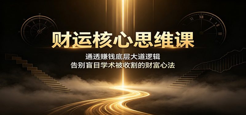财运核心思维课：通透赚钱底层大道逻辑，告别盲目学术被收割的财富心法-玻哥网络技术工作室