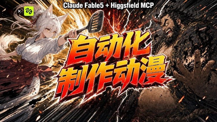 AI自动化动漫制作！Claude Fable 5接入Higgsfield MCP，直接生成完整创意内容-玻哥网络技术工作室