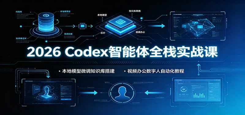 2026 Codex智能体全栈实战课：本地模型微调知识库搭建，视频办公数字人自动化教程-玻哥网络技术工作室