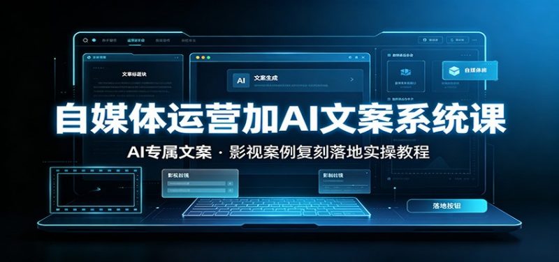 自媒体运营加AI文案系统课：：AI专属文案，影视案例复刻落地实操教程-玻哥网络技术工作室