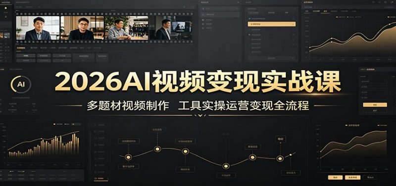 2026AI视频变现实战课：多题材视频制作，工具实操运营变现全流程-玻哥网络技术工作室