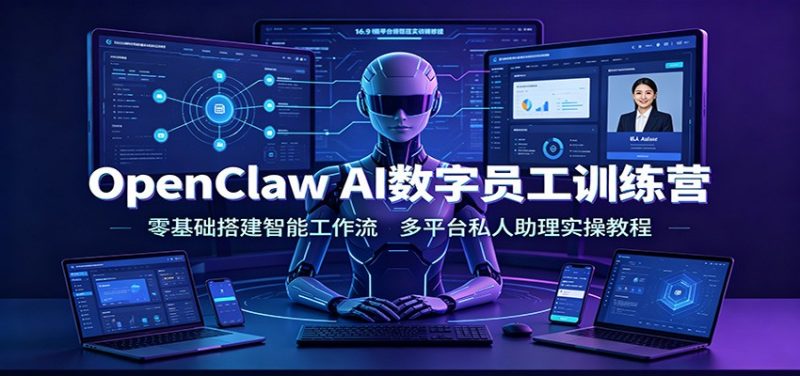 OpenClaw AI数字员工训练营：零基础搭建智能工作流，多平台私人助理实操教程-玻哥网络技术工作室