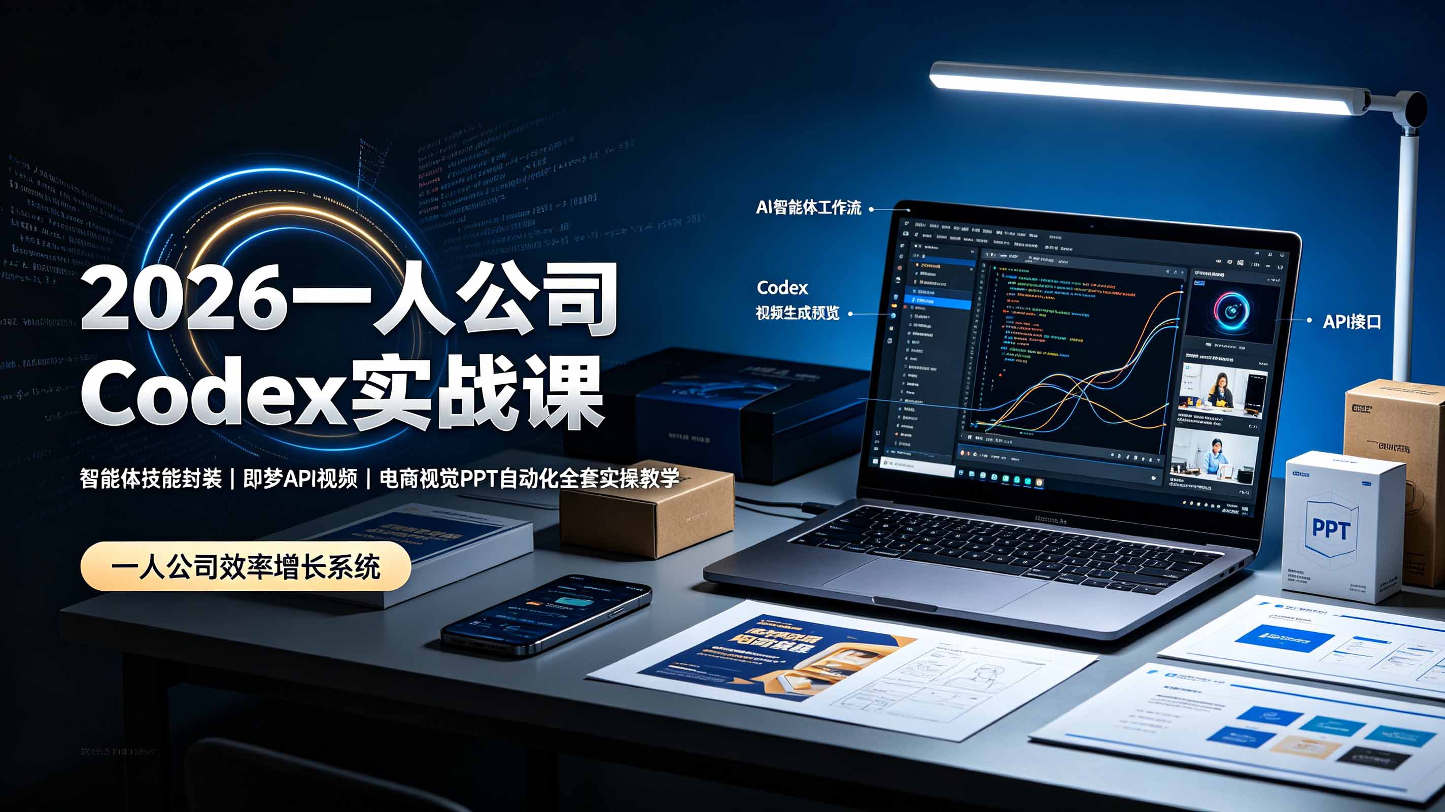 图片[1]-2026一人公司Codex实战课◆智能体技能封装｜即梦API视频｜电商视觉PPT自动化全套实操教学-玻哥网络技术工作室