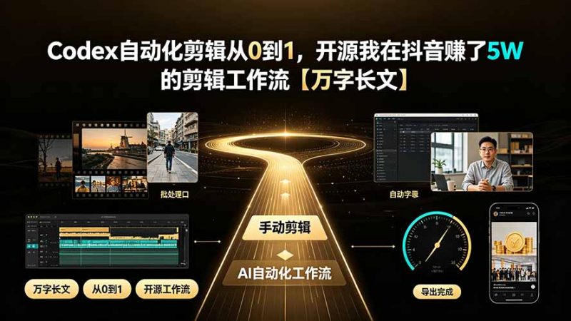 Codex自动化剪辑从0到1，开源我在抖音赚了5W 的剪辑工作流【万字长文】-玻哥网络技术工作室