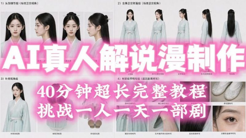 2026年AI真人解说漫剧自动批量化制作教程，40分钟超长完整，自动批量化制作，挑战一人一天一部剧！-玻哥网络技术工作室