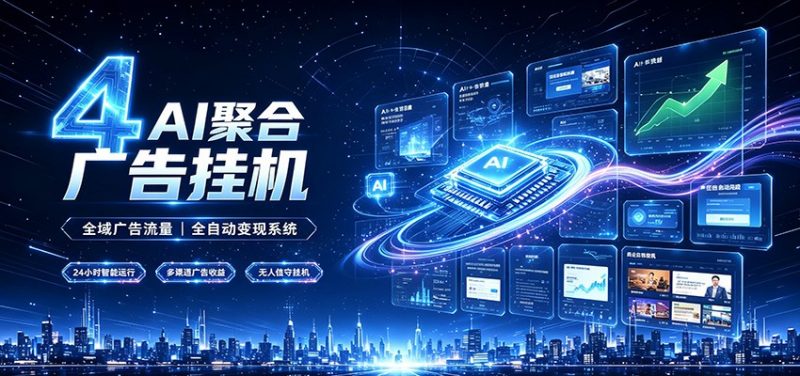 全域广告流量聚合，AI无人挂机稳赚佣金，打造长期稳定被动收入副业-玻哥网络技术工作室