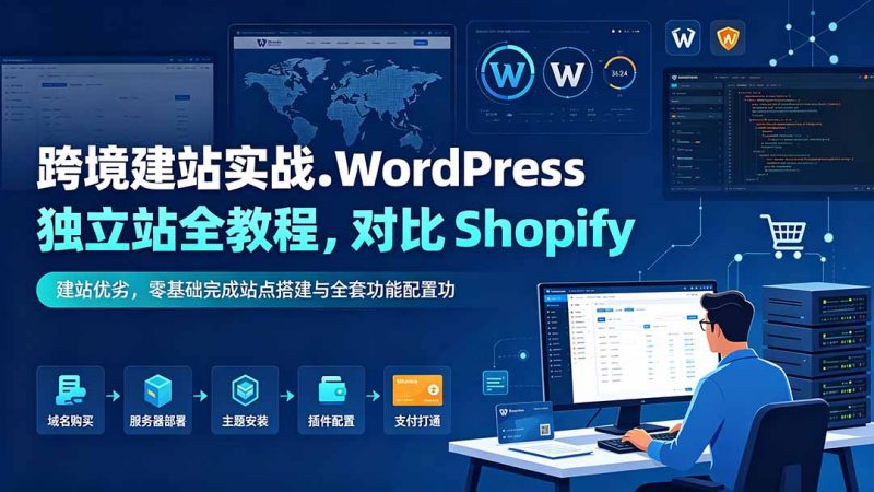 跨境建站实战：WordPress 独立站全教程，对比 Shopify 建站优劣，零基础完成站点搭建与全套功能配置-玻哥网络技术工作室