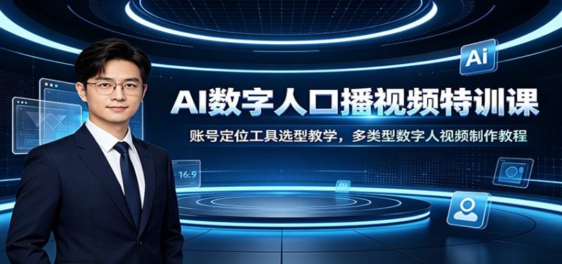 AI数字人口播视频特训课：账号定位工具选型教学，多类型数字人视频制作教程-玻哥网络技术工作室
