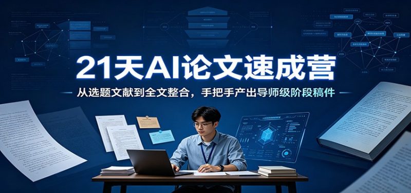 21天AI论文速成营：从选题文献到全文整合，手把手产出导师级阶段稿件-玻哥网络技术工作室