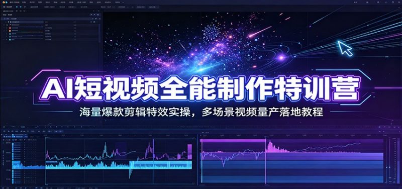AI短视频全能制作特训营：海量爆款剪辑特效实操，多场景视频量产落地教程-玻哥网络技术工作室
