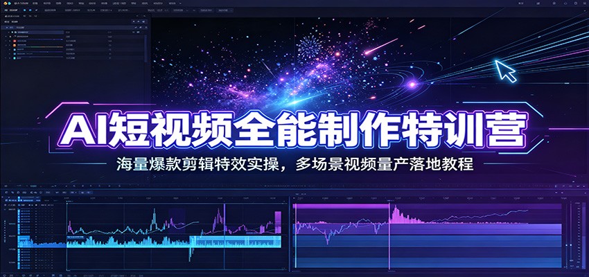 图片[1]-AI短视频全能制作特训营：海量爆款剪辑特效实操，多场景视频量产落地教程-玻哥网络技术工作室