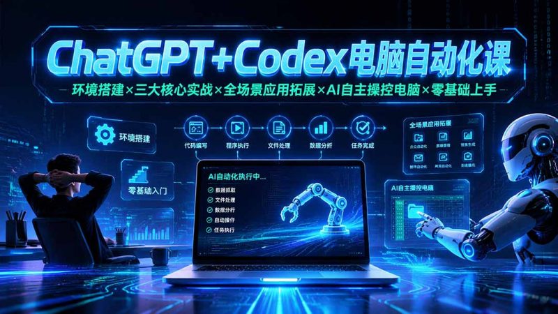 ChatGPT+Codex电脑自动化课：环境搭建×三大核心实战×全场景应用拓展×AI自主操控电脑×零基础上手-玻哥网络技术工作室