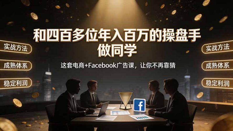 和四百多位年入百万的操盘手做同学——这套电商+Facebook广告课，让你不再靠猜【原创双语字幕】-玻哥网络技术工作室