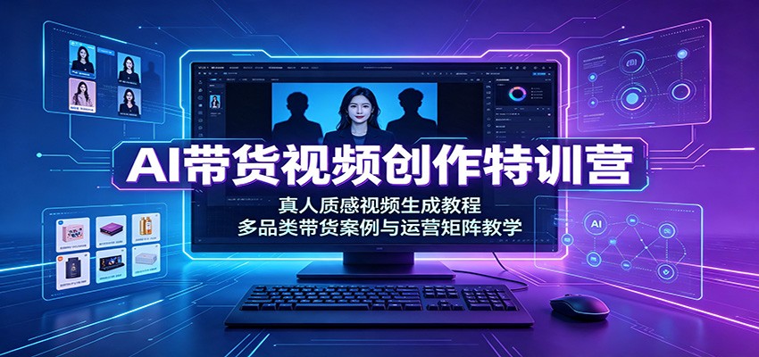 图片[1]-AI带货视频创作特训营：真人质感视频生成教程，多品类带货案例与运营矩阵教学-玻哥网络技术工作室