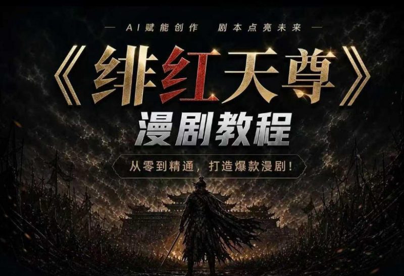 绯红天尊AI漫剧系统教程｜从零入门到精通，工具运用+剧本创作+爆款逻辑+提示词素材+镜头剪辑，全套爆款漫剧落地实战课-玻哥网络技术工作室