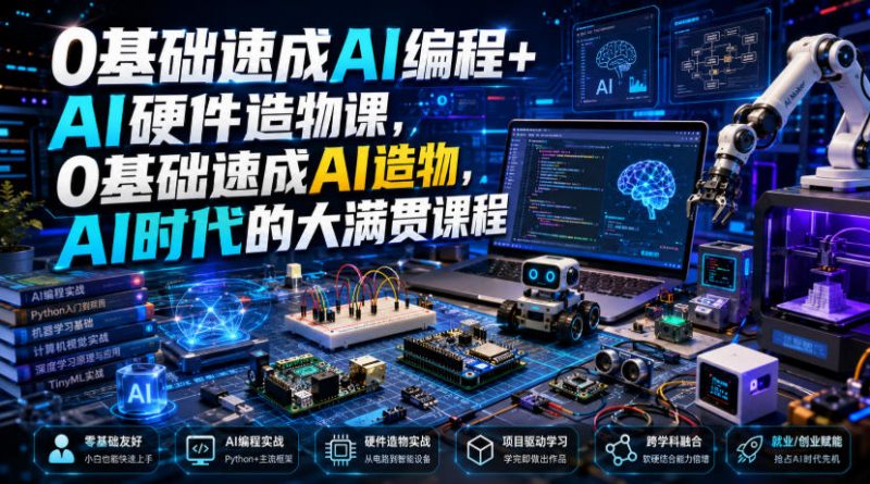 0基础速成AI编程+AI硬件造物课，0基础速成AI造物，AI时代的大满贯课程-玻哥网络技术工作室