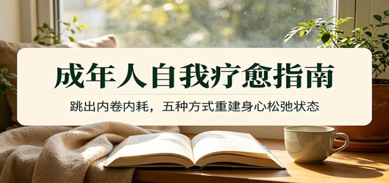 成年人自我疗愈指南：跳出内卷内耗，五种方式重建身心松弛状态-玻哥网络技术工作室