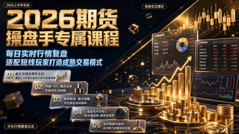 2026期货操盘手专属课程-更新8月，每日实时行情复盘，适配短线玩家打造成熟交易模式-玻哥网络技术工作室