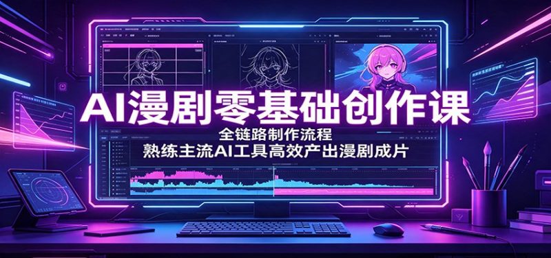 AI漫剧零基础创作课：全链路制作流程，熟练主流AI工具高效产出漫剧成片-玻哥网络技术工作室