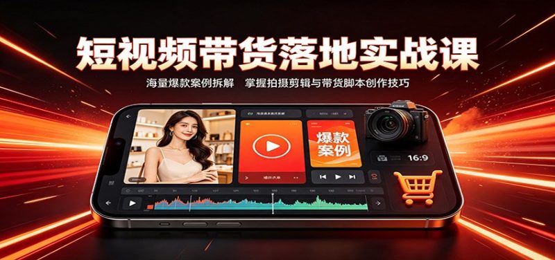 短视频带货落地实战课:海量爆款案例拆解,掌握拍摄剪辑与带货脚本创作技巧-玻哥网络技术工作室