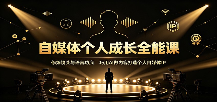 图片[1]-自媒体个人成长全能课：修炼镜头与语言功底，巧用AI做内容打造个人自媒体IP-玻哥网络技术工作室