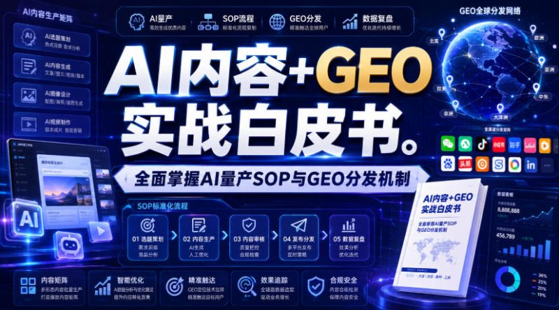 AI内容+GEO实战白皮书，全面掌握AI量产SOP与GEO分发机制【文档】-玻哥网络技术工作室