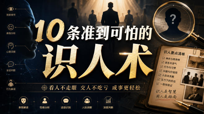 付费文章：10条准到可怕的识人术-玻哥网络技术工作室