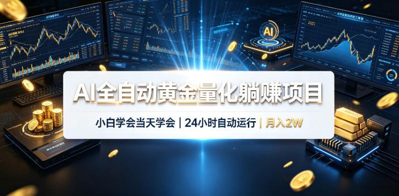 AI全自动黄金量化躺賺项目，24小时自动运行，月入2W！-玻哥网络技术工作室