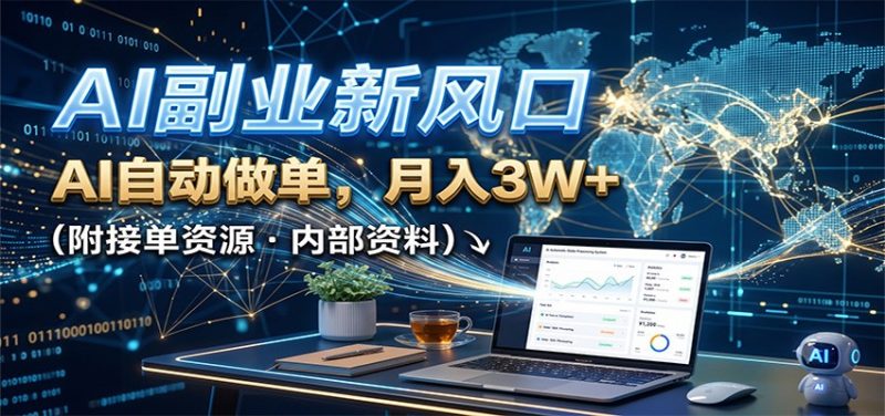 AI副业新风口，AI自动做单，月入3W+，附接单资源-玻哥网络技术工作室