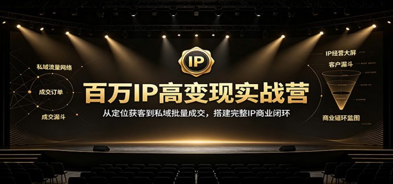 百万IP高变现实战营:从定位获客到私域批量成交,搭建完整IP商业闭环-玻哥网络技术工作室