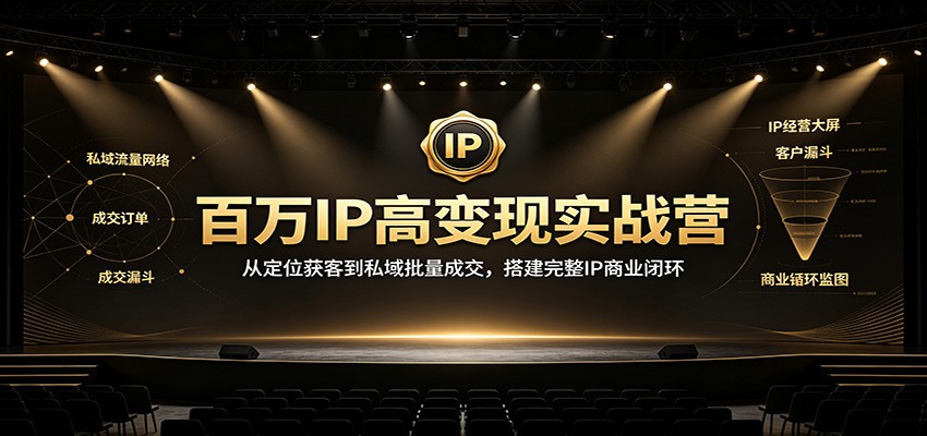 图片[1]-百万IP高变现实战营：从定位获客到私域批量成交，搭建完整IP商业闭环-玻哥网络技术工作室