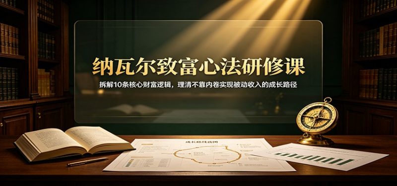纳瓦尔致富心法研修课:拆解10条核心财富逻辑,理清不靠内卷实现被动收入的成长路径-玻哥网络技术工作室
